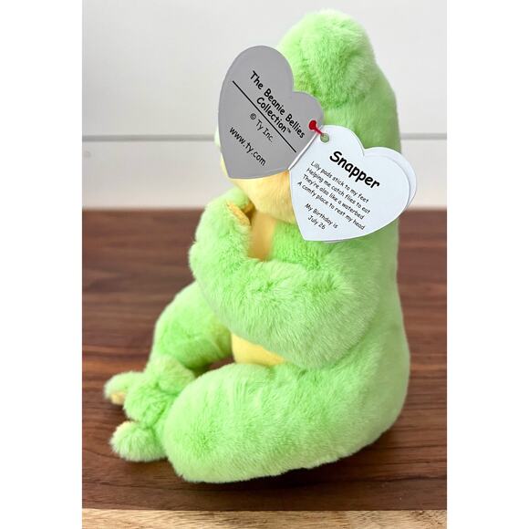 Ty Beanie Baby Bellies - SNAPPER the Green Frog (6 inch) Stuffed Plush Toy Tag - Picture 5 of 7